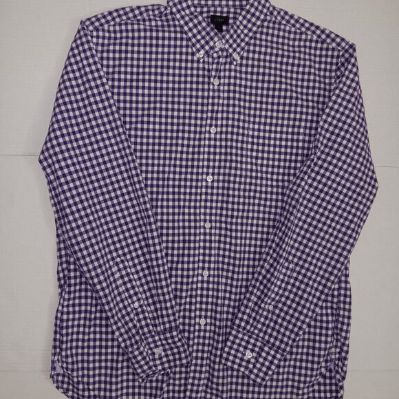 J.CREW COTTON BLEND GINGHAM PLAID PRINT LONG SLEEVE BUTTON DOWN SHIRT - Picture 7 of 11